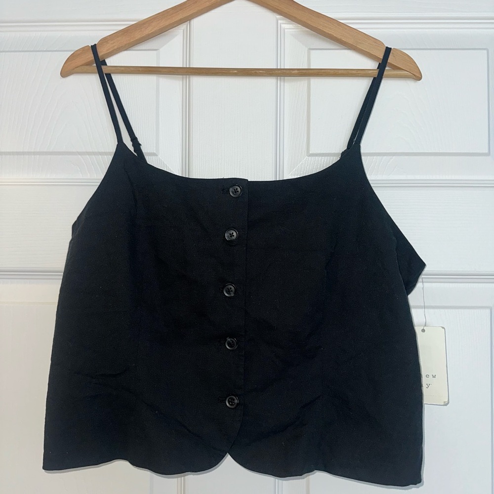 Target Black Button-Up Crop Top